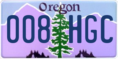 OR license plate 008HGC