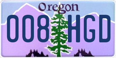 OR license plate 008HGD