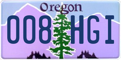 OR license plate 008HGI