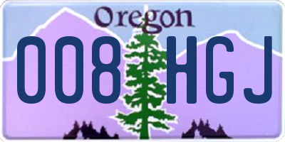 OR license plate 008HGJ