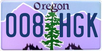 OR license plate 008HGK