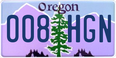 OR license plate 008HGN