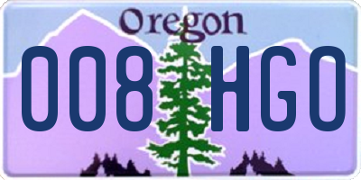 OR license plate 008HGO