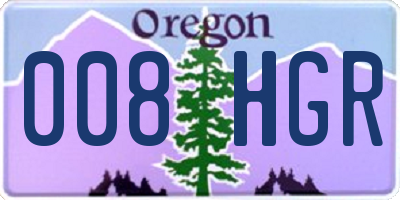 OR license plate 008HGR