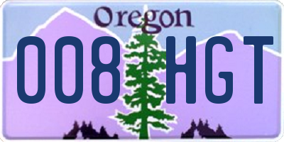 OR license plate 008HGT