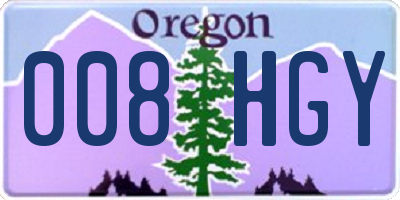 OR license plate 008HGY