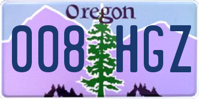 OR license plate 008HGZ