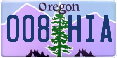 OR license plate 008HIA