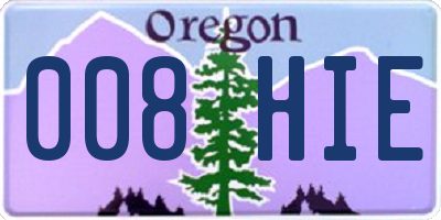 OR license plate 008HIE