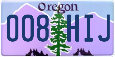 OR license plate 008HIJ