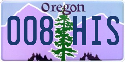 OR license plate 008HIS