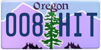 OR license plate 008HIT