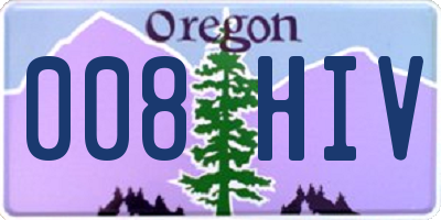 OR license plate 008HIV
