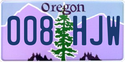 OR license plate 008HJW