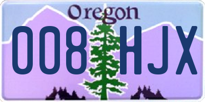 OR license plate 008HJX