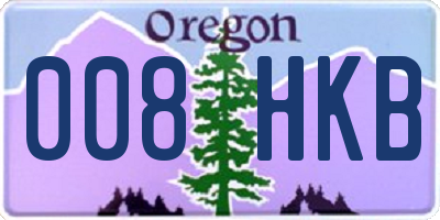 OR license plate 008HKB