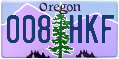 OR license plate 008HKF