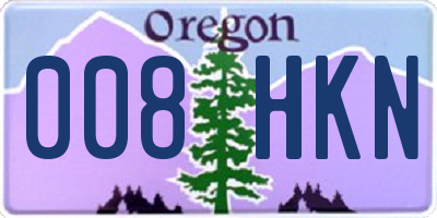 OR license plate 008HKN