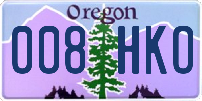 OR license plate 008HKO
