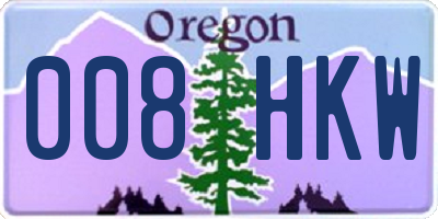 OR license plate 008HKW