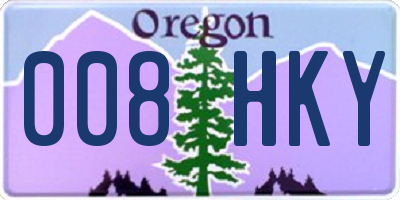 OR license plate 008HKY