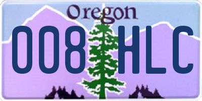 OR license plate 008HLC