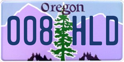 OR license plate 008HLD