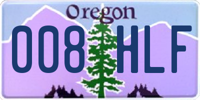 OR license plate 008HLF