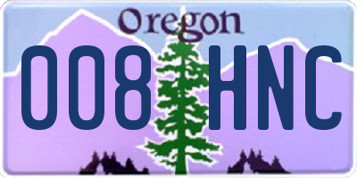 OR license plate 008HNC