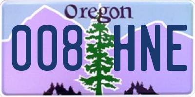 OR license plate 008HNE