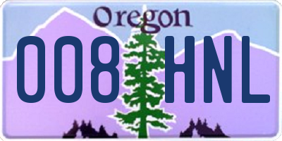 OR license plate 008HNL