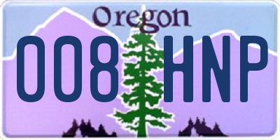 OR license plate 008HNP
