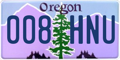 OR license plate 008HNU