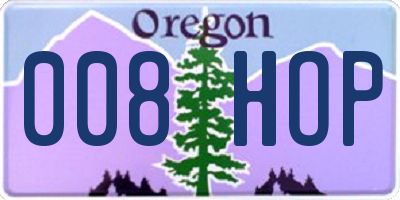 OR license plate 008HOP