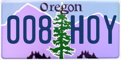 OR license plate 008HOY