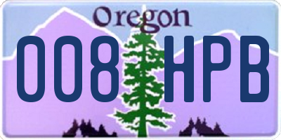 OR license plate 008HPB