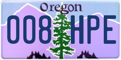 OR license plate 008HPE