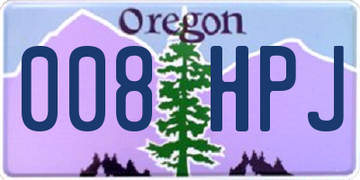 OR license plate 008HPJ