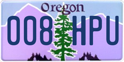 OR license plate 008HPU