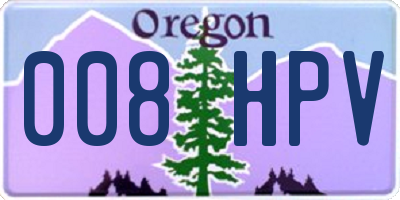 OR license plate 008HPV