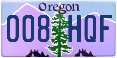 OR license plate 008HQF