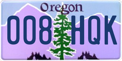 OR license plate 008HQK