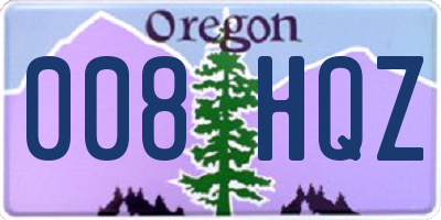 OR license plate 008HQZ