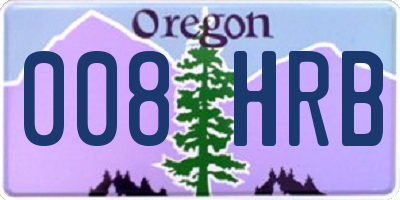 OR license plate 008HRB