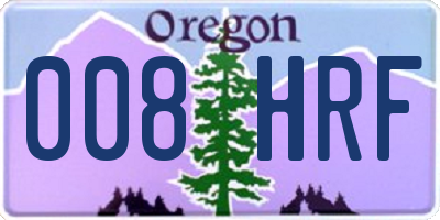 OR license plate 008HRF