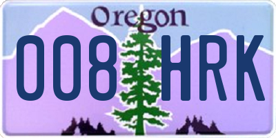 OR license plate 008HRK