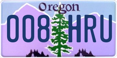 OR license plate 008HRU