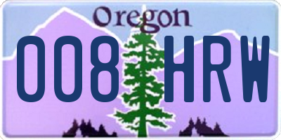 OR license plate 008HRW