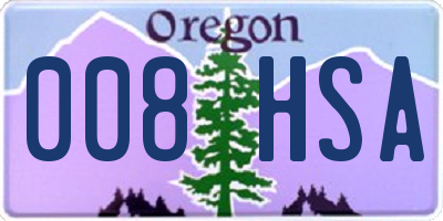 OR license plate 008HSA