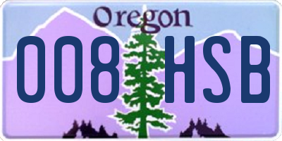 OR license plate 008HSB